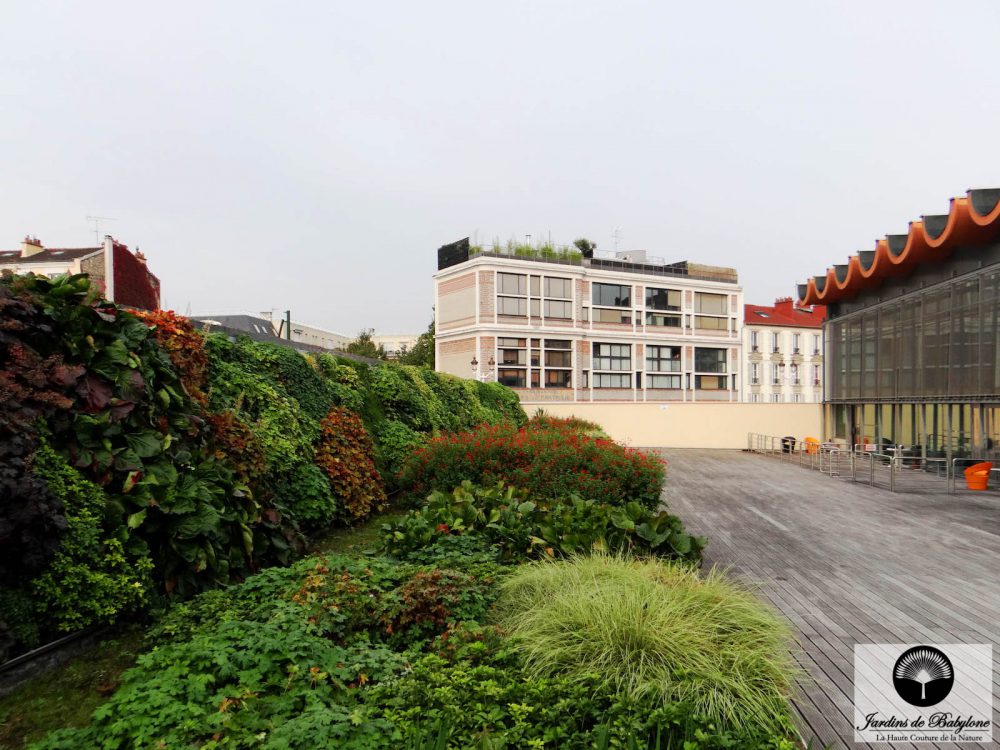 piscine municipale de Montrouge avec sa toiture végétalisée