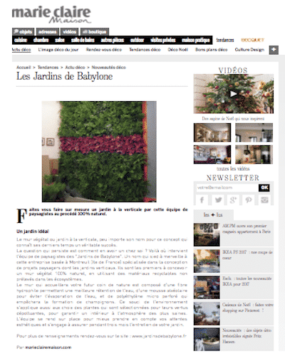 Marie Claire Maison Les Jardins de Babylone