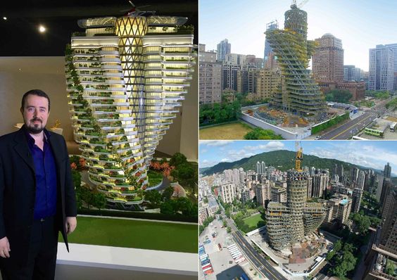 tour végétale à Taipei de vincent callebaut