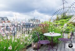 terrasse sur le toit avec vue de tower eiffel