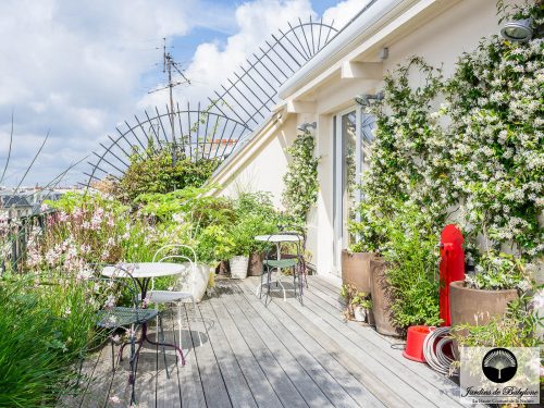 terrasse sur le toit de la FFTM à Paris